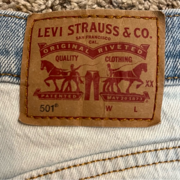 Levi’s 501 Button Fly Two Tone Shorts Waist Size 24 - Picture 11 of 12
